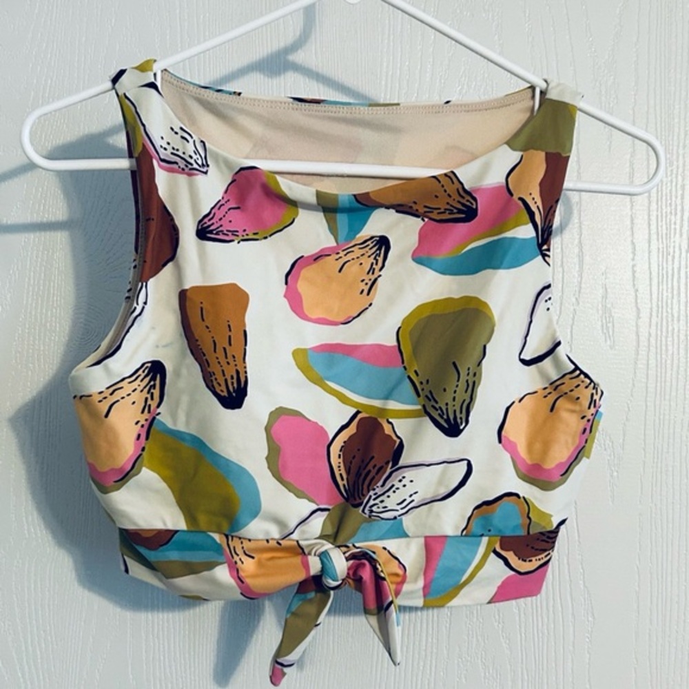 Lime Ricki Forage Floral swimsuit top only S